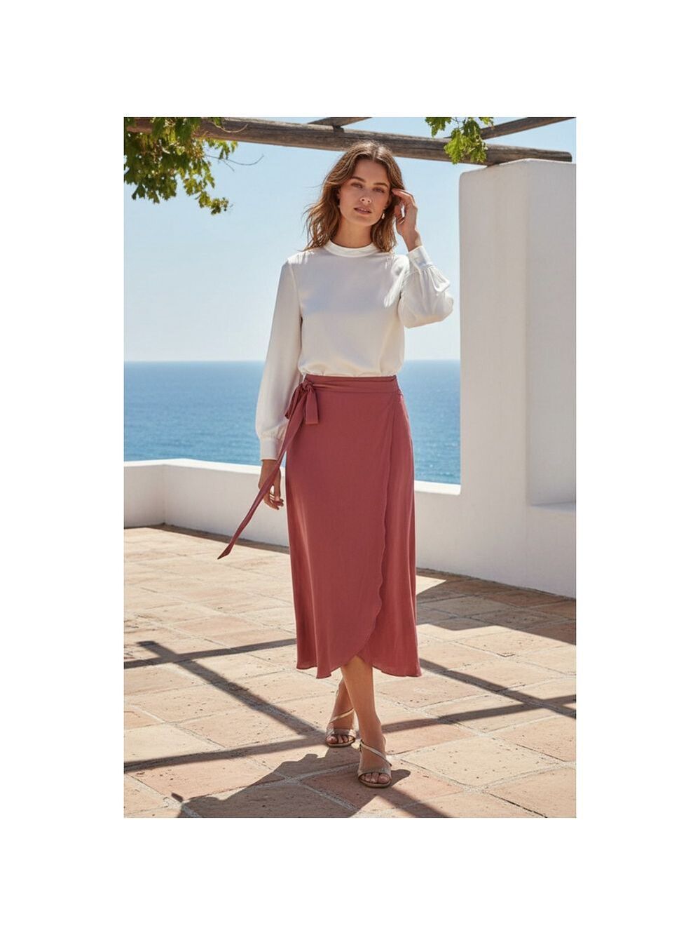 Halara Asymmetrical Wrap Skirt Size S Pink NWT
